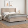 Cama box spring con colchón cuero sintético capuchino 180x200cm