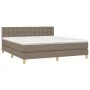 Box spring bed with LED mattress taupe gray fabric 160x200 cm by , Beds and slatted bases - Ref: Foro24-3134049, Price: 504,3...