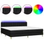 Box spring bed with LED mattress black fabric 200x200 cm by , Beds and slatted bases - Ref: Foro24-3134063, Price: 588,12 €, ...