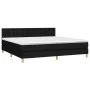 Box spring bed with LED mattress black fabric 200x200 cm by , Beds and slatted bases - Ref: Foro24-3134063, Price: 588,12 €, ...