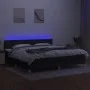 Box spring bed with LED mattress black fabric 200x200 cm by , Beds and slatted bases - Ref: Foro24-3134063, Price: 588,12 €, ...