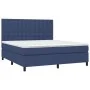 Box spring bed mattress and LED lights blue fabric 160x200 cm by , Beds and slatted bases - Ref: Foro24-3135211, Price: 551,8...