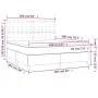 Box spring bed mattress and LED lights blue fabric 160x200 cm by , Beds and slatted bases - Ref: Foro24-3135211, Price: 551,8...