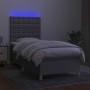 Cama box spring colchón y luces LED tela gris claro 80x200 cm de , Camas y somieres - Ref: Foro24-3135709, Precio: 323,77 €, ...