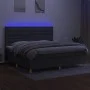 Box spring bed mattress and LED lights light gray fabric 200x200 cm by , Beds and slatted bases - Ref: Foro24-3135782, Price:...
