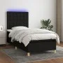 Box spring bed mattress and LED lights black fabric 100x200 cm by , Beds and slatted bases - Ref: Foro24-3135735, Price: 350,...