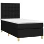 Box spring bed mattress and LED lights black fabric 100x200 cm by , Beds and slatted bases - Ref: Foro24-3135735, Price: 350,...