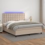 Boxspringbett LED-Matratze Kunstleder Cappuccino 180x200cm von , Betten und Lattenroste - Ref: Foro24-3135962, Preis: 664,48 ...