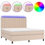 Boxspringbett LED-Matratze Kunstleder Cappuccino 180x200cm von , Betten und Lattenroste - Ref: Foro24-3135962, Preis: 664,48 ...