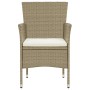 Set de muebles jardín 9 pzas con cojines ratán sintético beige