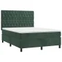 Box spring bed with mattress and LED dark green velvet 140x200cm by , Beds and slatted bases - Ref: Foro24-3136308, Price: 52...