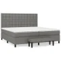 Box spring bed with dark gray fabric mattress 200x200 cm by , Beds and slatted bases - Ref: Foro24-3136942, Price: 760,45 €, ...