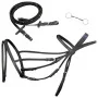 Schwarzes Leder-Flash-Zaumzeug mit Zügeln und Gebiss (Pony) von vidaXL, Einnicken - Ref: Foro24-90895, Preis: 40,79 €, Rabatt: %