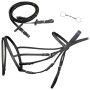 Schwarzes Leder-Flash-Zaumzeug mit Zügeln und Gebiss (Pony) von vidaXL, Einnicken - Ref: Foro24-90895, Preis: 45,57 €, Rabatt: %
