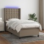 Box spring bed with mattress and taupe gray LED lights 80x200 cm by , Beds and slatted bases - Ref: Foro24-3138593, Price: 37...