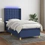 Cama box spring colchón y luces LED tela azul 80x200 cm de , Camas y somieres - Ref: Foro24-3139155, Precio: 360,87 €, Descue...