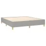 Box spring bed mattress and LED lights light gray fabric 160x200 cm by , Beds and slatted bases - Ref: Foro24-3139205, Price:...