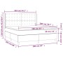 Boxspringbettmatratze und LED-Leuchten aus hellgrauem Stoff 160x200 cm von , Betten und Lattenroste - Ref: Foro24-3139205, Pr...