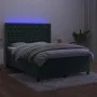 Box spring bed with mattress and LED dark green velvet 140x190cm by , Beds and slatted bases - Ref: Foro24-3139742, Price: 56...