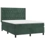 Box spring bed with mattress and LED dark green velvet 140x190cm by , Beds and slatted bases - Ref: Foro24-3139742, Price: 56...