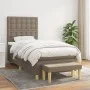 Box spring bed with taupe gray fabric mattress 90x190 cm by , Beds and slatted bases - Ref: Foro24-3137441, Price: 414,50 €, ...