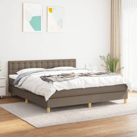 Boxspringbett mit taupegrauer Stoffmatratze 160x200 cm von , Betten und Lattenroste - Ref: Foro24-3140949, Preis: 509,68 €, R...