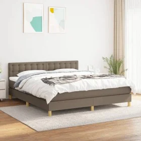 Cama box spring con colchón tela gris taupe 160x200 cm de , Camas y somieres - Ref: Foro24-3140949, Precio: 495,28 €, Descuen...