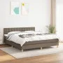 Box spring bed with taupe gray fabric mattress 160x200 cm by , Beds and slatted bases - Ref: Foro24-3140949, Price: 495,28 €,...