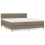 Box spring bed with taupe gray fabric mattress 160x200 cm by , Beds and slatted bases - Ref: Foro24-3140949, Price: 495,28 €,...