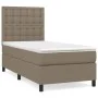 Box spring bed with taupe gray fabric mattress 90x190 cm by , Beds and slatted bases - Ref: Foro24-3142061, Price: 374,70 €, ...