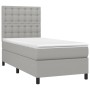 Box spring bed with light gray fabric mattress 80x200 cm by , Beds and slatted bases - Ref: Foro24-3142049, Price: 321,00 €, ...