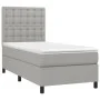 Box spring bed with light gray fabric mattress 80x200 cm by , Beds and slatted bases - Ref: Foro24-3142049, Price: 308,78 €, ...