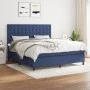 Cama box spring con colchón tela azul 160x200 cm de , Camas y somieres - Ref: Foro24-3142111, Precio: 555,77 €, Descuento: %