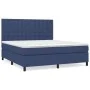 Box spring bed with blue fabric mattress 160x200 cm by , Beds and slatted bases - Ref: Foro24-3142111, Price: 553,36 €, Disco...