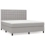 Box spring bed with light gray fabric mattress 160x200 cm by , Beds and slatted bases - Ref: Foro24-3142105, Price: 563,42 €,...