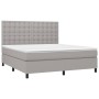 Box spring bed with light gray fabric mattress 160x200 cm by , Beds and slatted bases - Ref: Foro24-3142105, Price: 581,72 €,...