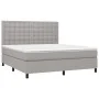 Box spring bed with light gray fabric mattress 160x200 cm by , Beds and slatted bases - Ref: Foro24-3142105, Price: 563,42 €,...