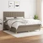 Box spring bed with taupe gray fabric mattress 160x200 cm by , Beds and slatted bases - Ref: Foro24-3142669, Price: 588,39 €,...