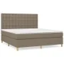 Box spring bed with taupe gray fabric mattress 160x200 cm by , Beds and slatted bases - Ref: Foro24-3142669, Price: 588,39 €,...