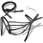 Black Leather Flash Bridle with Reins and Bit (Percheron Horse) by vidaXL, Nod off - Ref: Foro24-90896, Price: 44,42 €, Disco...