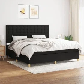 Box spring bed with black fabric mattress 200x200 cm by , Beds and slatted bases - Ref: Foro24-3142683, Price: 705,72 €, Disc...