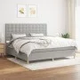 Box spring bed with light gray fabric mattress 200x200 cm by , Beds and slatted bases - Ref: Foro24-3142681, Price: 638,70 €,...