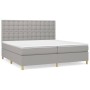 Box spring bed with light gray fabric mattress 200x200 cm by , Beds and slatted bases - Ref: Foro24-3142681, Price: 635,26 €,...