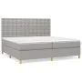 Box spring bed with light gray fabric mattress 200x200 cm by , Beds and slatted bases - Ref: Foro24-3142681, Price: 638,70 €,...