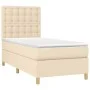 Box spring bed with cream fabric mattress 90x190 cm by , Beds and slatted bases - Ref: Foro24-3142622, Price: 343,39 €, Disco...