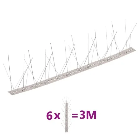 Set of 6 rows of spikes against birds and pigeons 5 rows 3 m by vidaXL, Animal repellents - Ref: Foro24-170236, Price: 19,81 ...