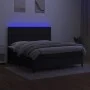 Box spring bed mattress and LED lights black fabric 160x200 cm by , Beds and slatted bases - Ref: Foro24-3135207, Price: 586,...