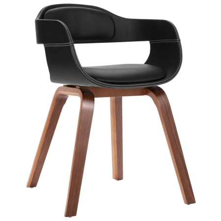 Silla de comedor de madera curvada y cuero artificial de vidaXL, Sillas de comedor - Ref: Foro24-241684, Precio: 143,81 €, De...