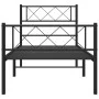 Bed frame with headboard and black metal footboard 107x203cm by , Beds and slatted bases - Ref: Foro24-372291, Price: 78,02 €...