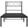 Bed frame with black metal headboard 90x200 cm by , Beds and slatted bases - Ref: Foro24-372270, Price: 58,90 €, Discount: %